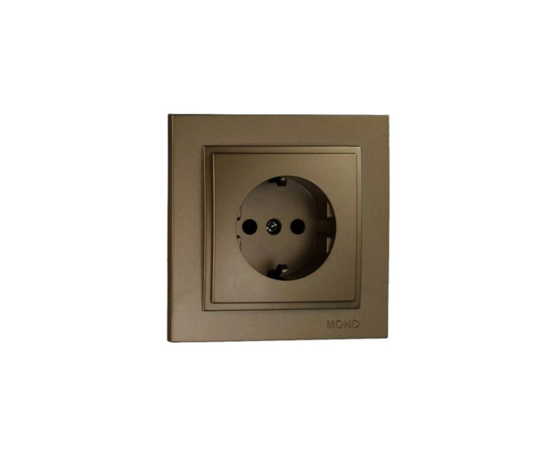 როზეტი ერთიანი დამიწებით DESPINA Bronze - 102-232321-117 — როზეტები და ჩამრთველები
